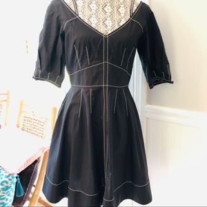 Black Derek Lam sz 8 cotton off the shoulder dress